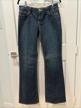 Banana Republic Dark Blue Wash Mid Rise Flare Jeans